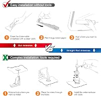 Eightwood Autórádió Antenna - Univerzális FM Szélvédő Antenna 3m Kábellel, DIN-ISO Adapterrel - Autókhoz, Teherautókhoz

AI: I've created a  4