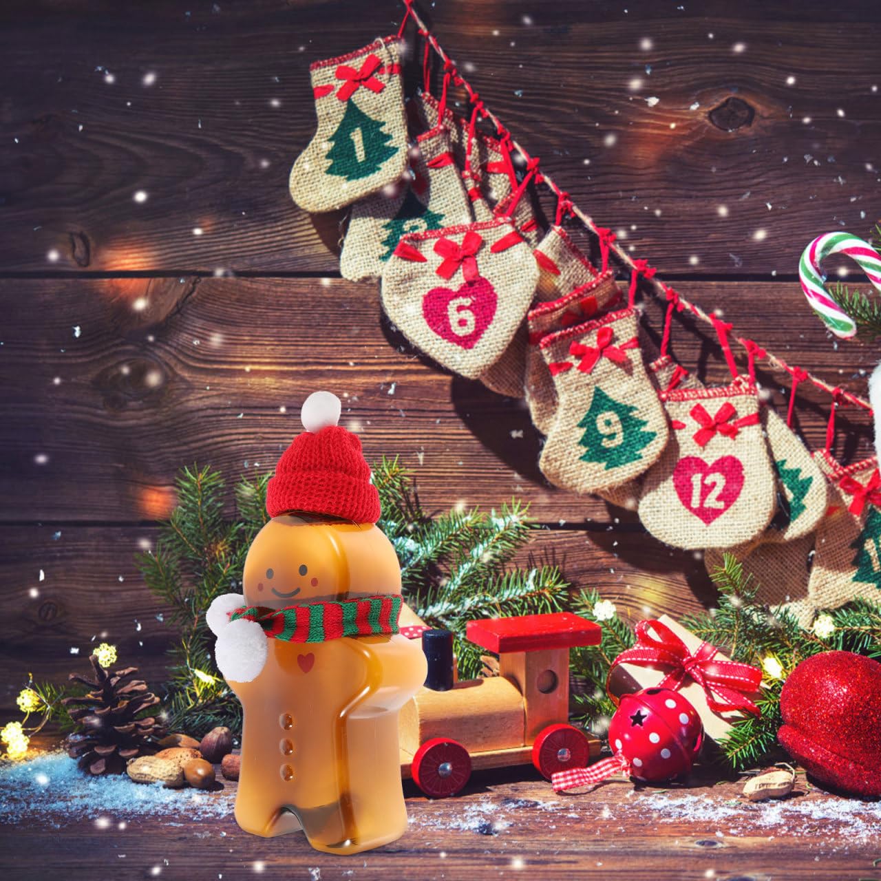 3 Set di Bottiglie di Pan di Bottiglie di Succo di Plastica Vuote Contenitori per Bevande per Feste di Natale da 500 Ml Bottiglie Vuote di Natale per Limbottigliamento di