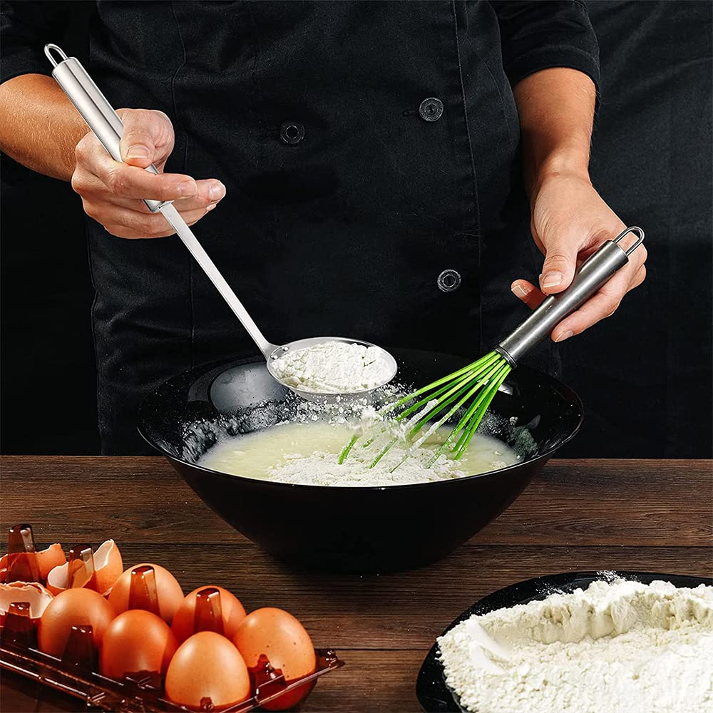 12cm Espumaderas de Cocina, Espumadera Acero Inoxidable, Colador de Alimentos para Cocina, Fina Espumadera con Colador para Freír Pastas Espaguetis y Fideos, Evitar Salpicaduras