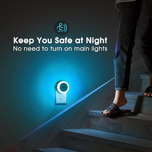 Miniatura 3 de Luz nocturna azul celeste, luces nocturnas enchufables a la pared, luz nocturna con sensores de luz, luz nocturna LED para habitación de niños,