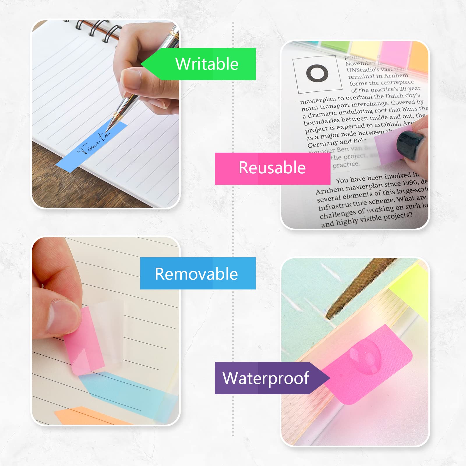 3 000 Onglets Adhésifs Transparents Fins - Marque-pages Colorés Repositionnables Pour Surligner Texte