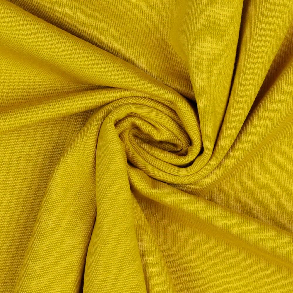 Jersey Fabric Sold by The Metre Tex + GOTS Certified on 55 Colours to Choose from (029 I Mustard, 200 x 150 cm) — image 1