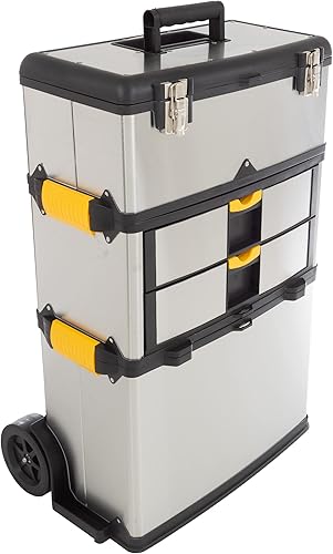 Stalwart 75-7577 masivo y móviles 3 partes acero inoxidable caja de herramientas