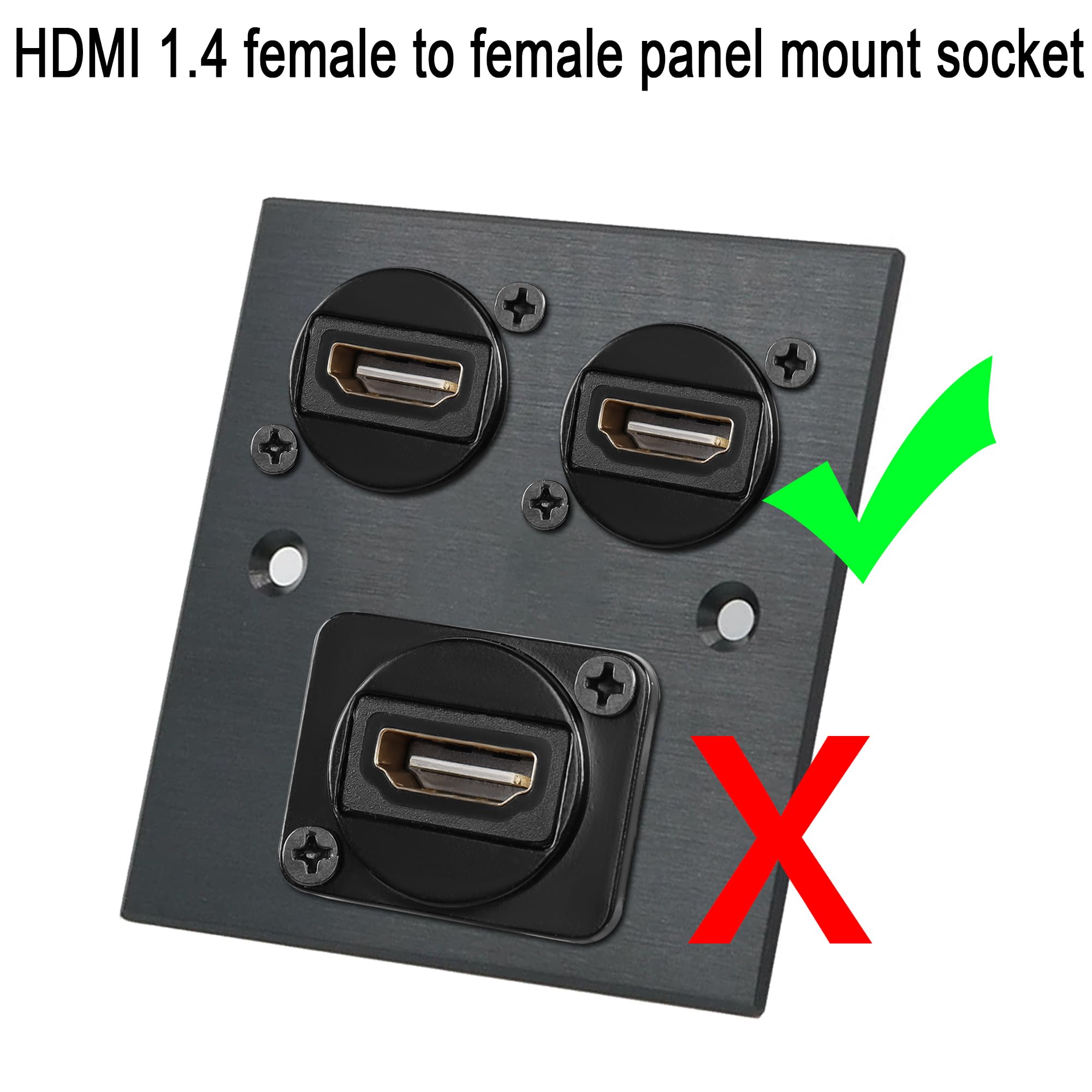 Adaptateur HDMI Femelle-femelle Montage Panneau - 4K 60Hz, Format XLR/D - Pour Extension De Port Propre