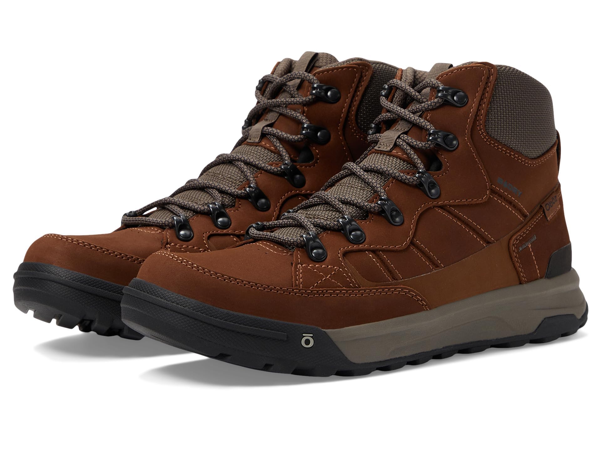 Oboz Men's Burke Mid Leather B-Dry Waterproof Hiking Boot, Grizzly, 10.5