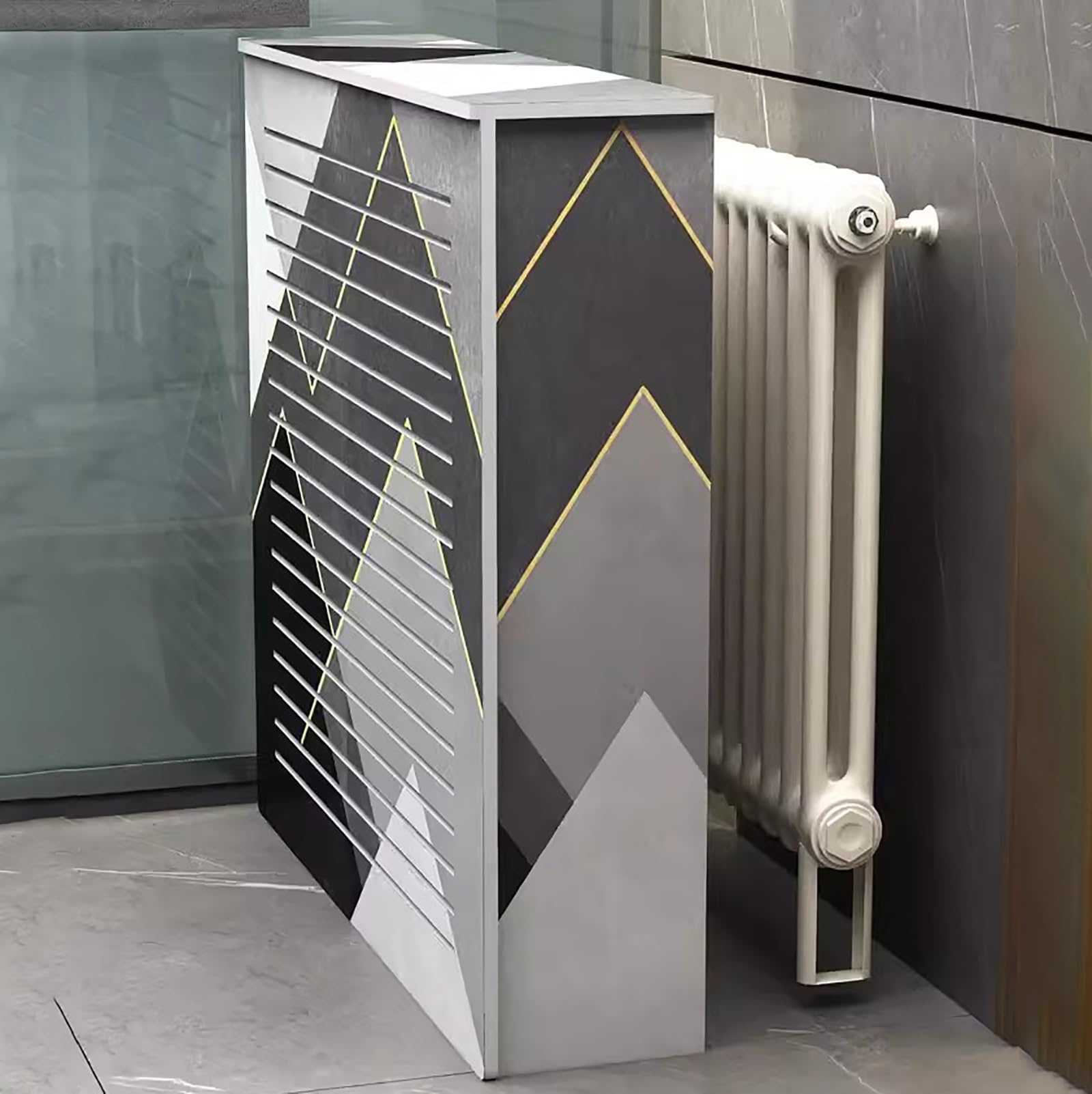 Organizador protector de radiador MDF con estante de almacenamiento y rejilla