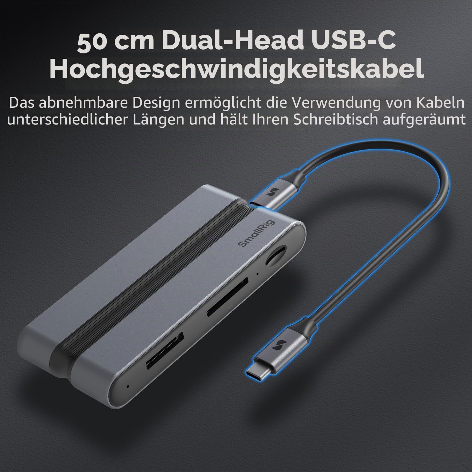 SMALLRIG 9-in-1 CFexpress Typ A Kartenleser-Dockingstation mit USB3.2 (Gen 2) 10 Gbps, SD/TF/CFexpress Typ A Leser, USB-A/C/für HDMI/Gigabit Ethernet-Anschlüsse, für iPhone - 4663