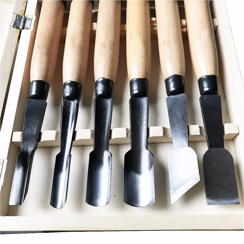 6 pezzi strumenti per intaglio del legno a mano scalpello set di utensili per scalpelli, come mostrato