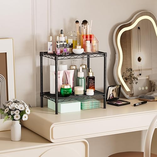 Miniatura 7 de SINGAYE Estantería de alambre para armario unidad de metal ajustable para organización de lavandería, baño, cocina, hogar, almacenamiento en el