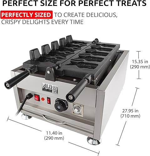 Miniatura 6 de ALDKitchen Máquina de gofres Taiyaki | 5 piezas | Plancha para gofres en forma de pescado