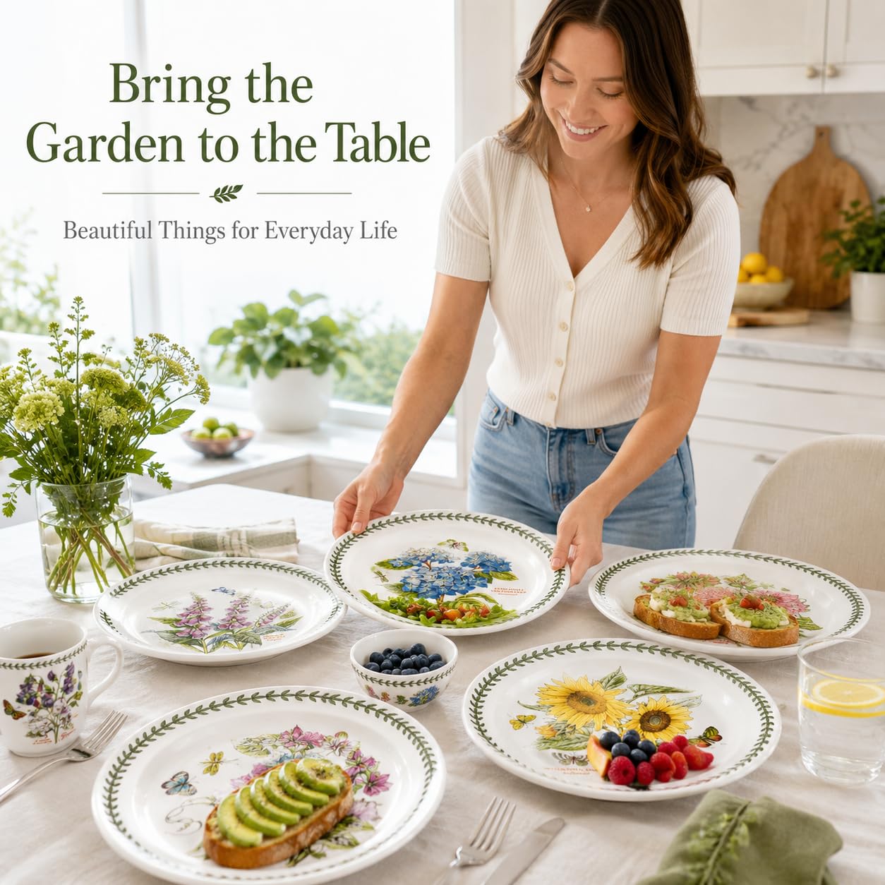 THE BOTANIC GARDEN 皿 6枚セット Portmeirion Botanic Garden Set of 6 Dinner Plates (Assorted Motifs