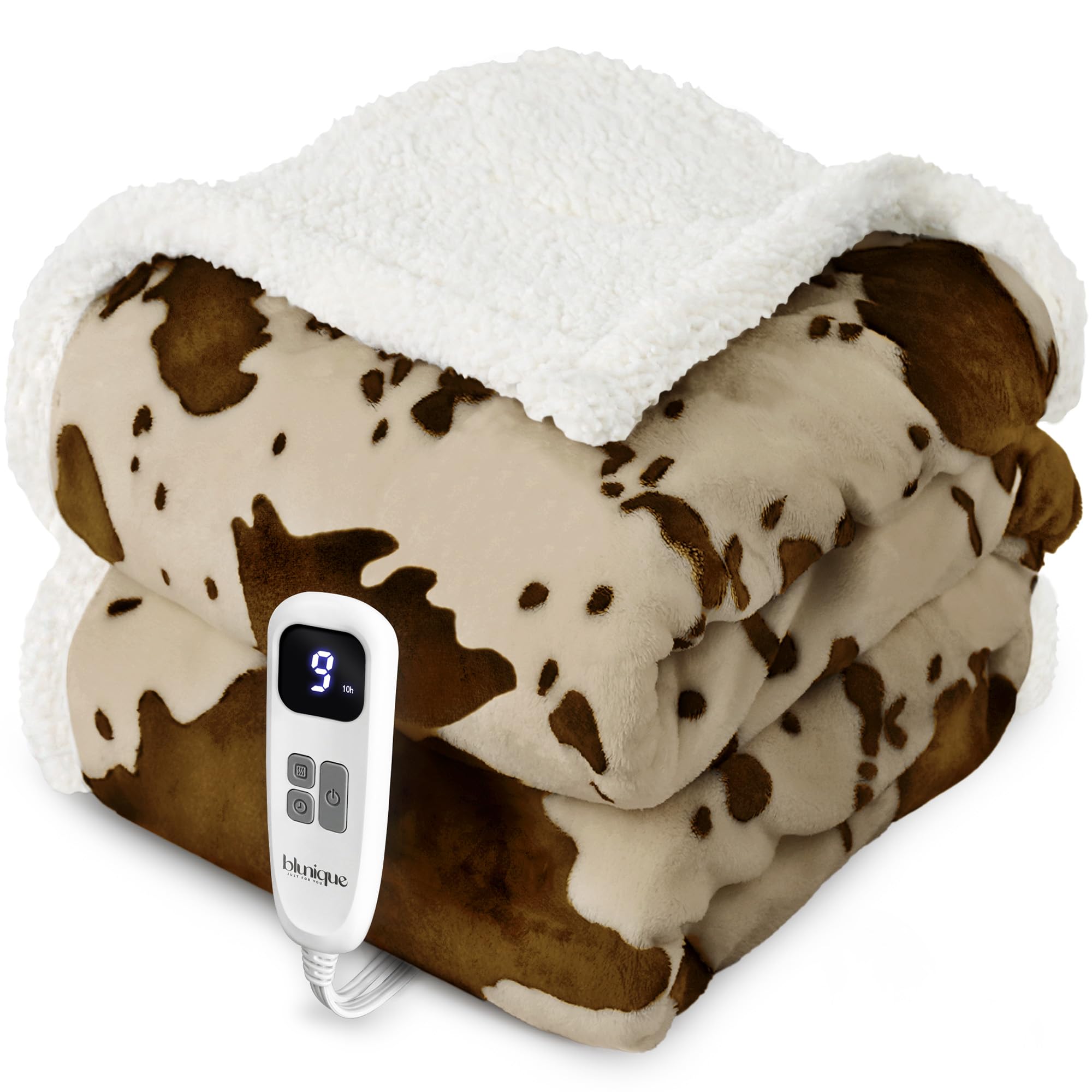 Photo 1 of **WHITE BLANKET**blunique Heated Blanket Throw Blanket - Fast Heating Electric Blanket, Soft Flannel Heated Throw with 4 Time Settings,10 Heating Settings, Warm Gifts for Women & Mom & Grandma