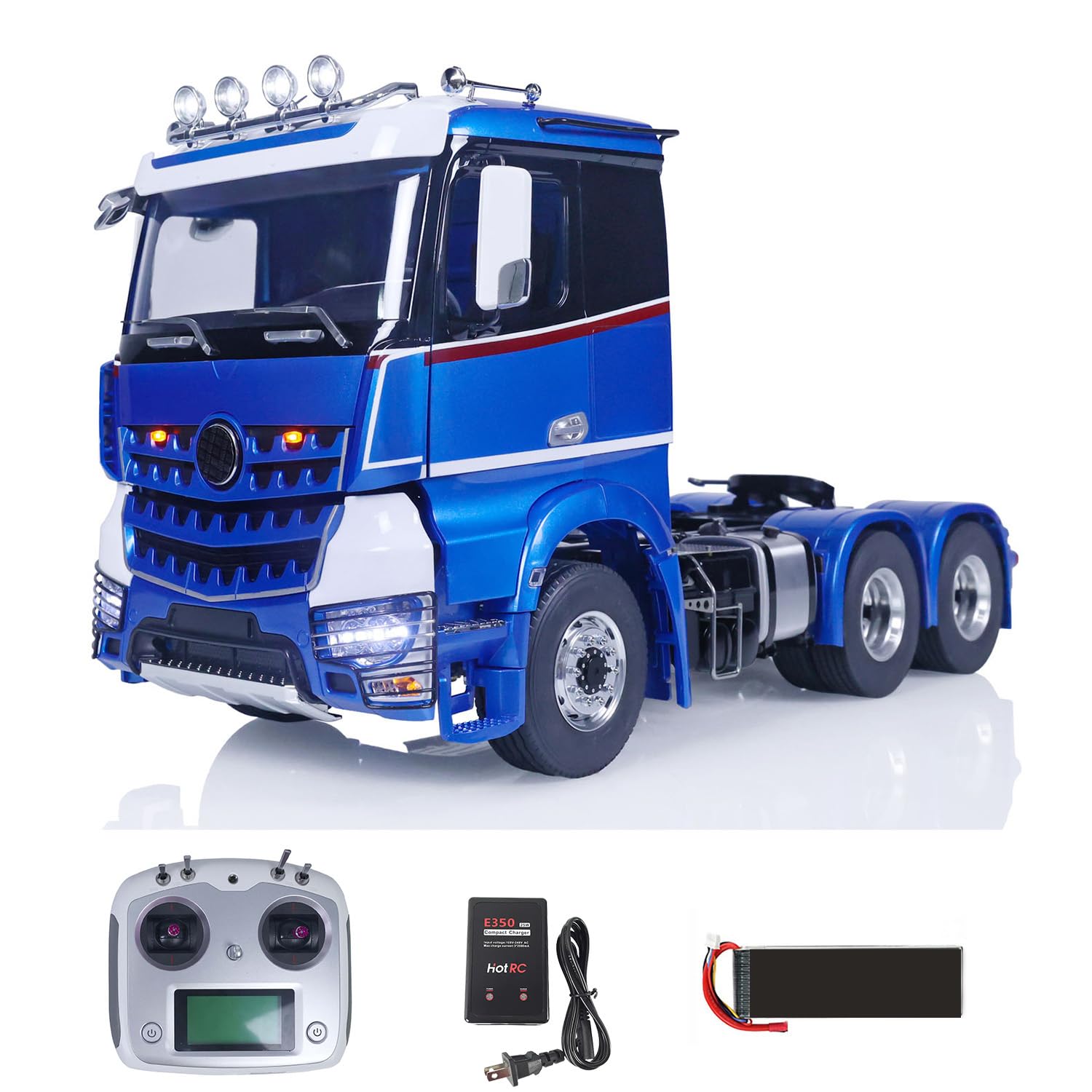 1 14 6X6 RC Tractor Truck 2 Speed Gearbox Roof Light I6S Remote Control Car Model Sounds Lights