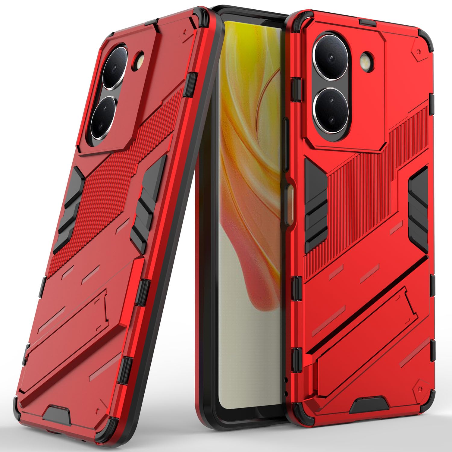 SCIMINPhone Case for vivo Y77t, Two-Layered Protection Hard Shell Case with Integrated Two-Way Kickstand