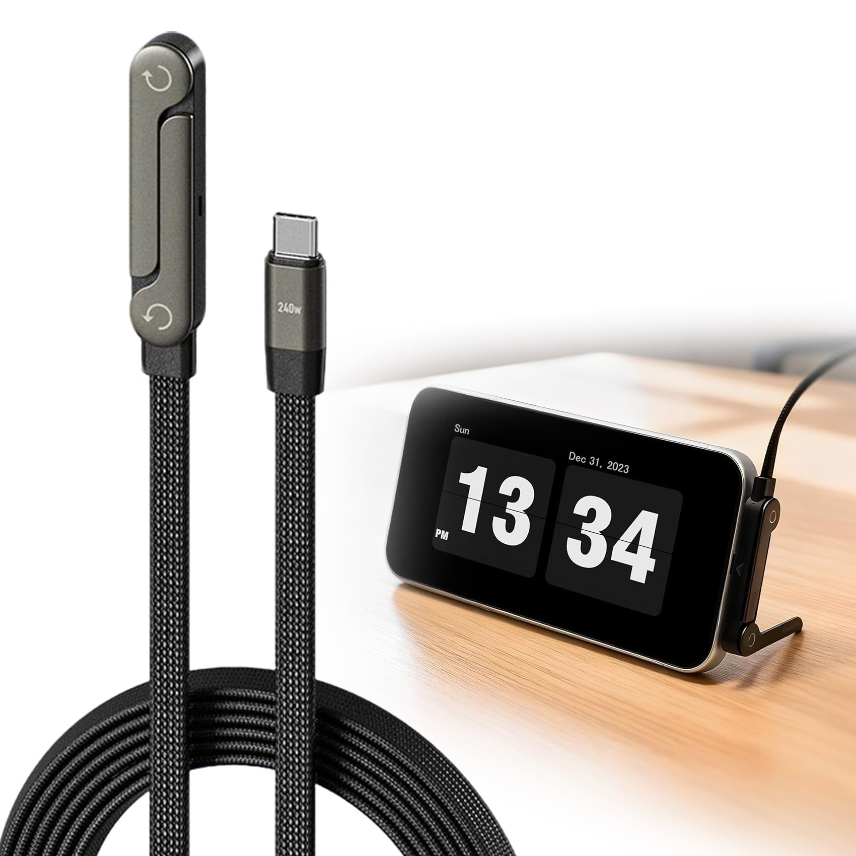 Niewidoczny uchwyt 2-w-1 kabel ładowarki 240 W stojak do szybkiego ładowania kabel do transmisji danych z akcesoriami do telefonu boczną ładowarka do telefonu składany wielofunkcyjny przewód ładowarki