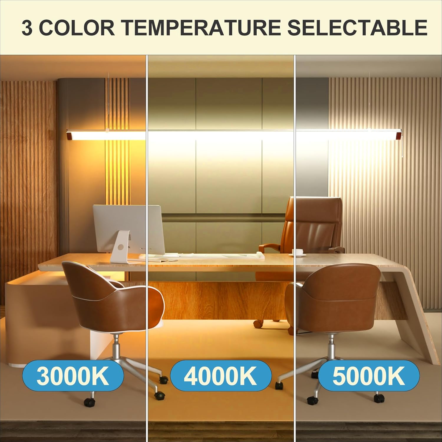 Lightdot 8Pack 4FT LED Shop Light, Linkable LED Shop Light 50W 7500LM 100-277V 3000K/4000K/5000K Selectable, Heavy-Duty Utility Lights with Pull Chain, Hanging&Flush Mount Integrated Fixture-Red