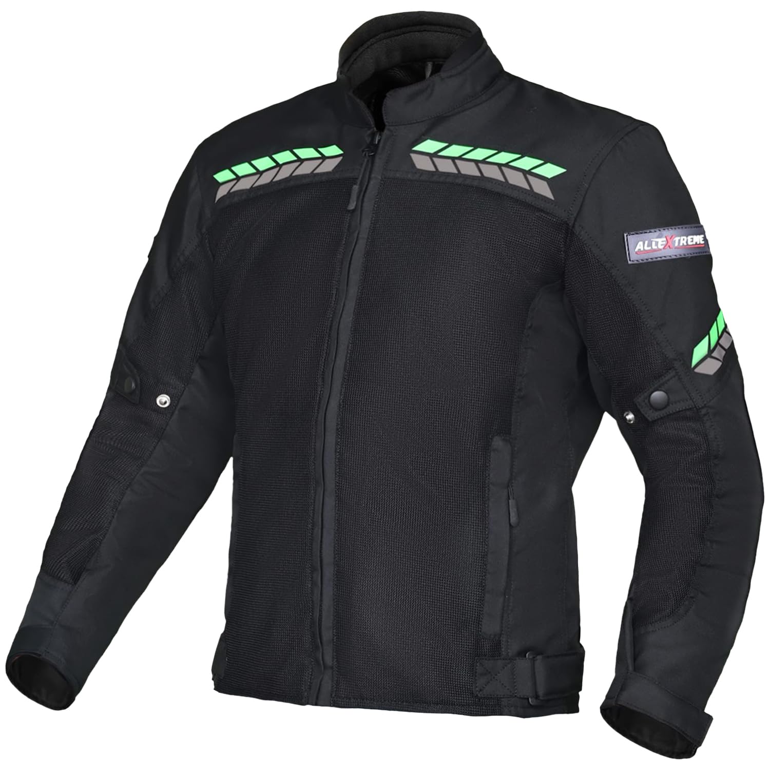 AllExtreme SPEEDO Unisex All weather Adult Motorcycle Riding Jacket with Impact Protection Back & Elbow Guard Reflective Stickers and Abrasion Resistance (Medium, Neon Green & Black)-image-36