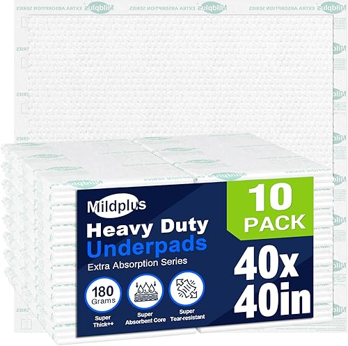 MILDPLUS Almohadillas de cama desechables de 40 x 40 pulgadas, almohadillas de t