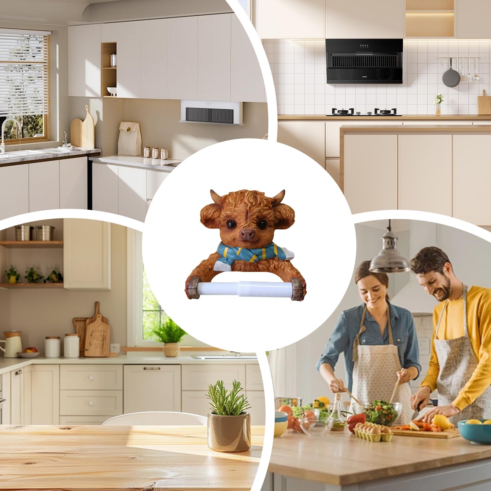 Portarrollos De Cocina De Pared Decoración Hogareña Sin Taladros | Soporte para Papel de Cocina con Diseño de Para Organizar Despensa Fregadero Casa Tienda Garaje