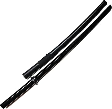 Samurai Training Stick 40" with Saya Scabbard and Tsuba Handguard Black