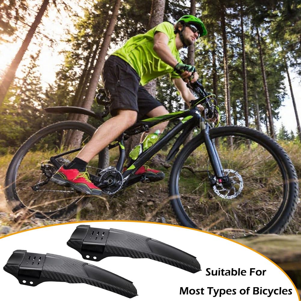 LightBeacon Parafango MTB, 2 Pezzi Parafango Bicicletta, con 12 Fascette Cavi, Parafango Universale per Bicicletta, Quick Release, per Mountain Bike, Corsa