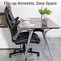 Vista 6 de Silla de oficina ejecutiva grande y alta, 400 libras, ergonómica, cómoda, resistente, extra ancha, silla de escritorio con reposabrazos abatible