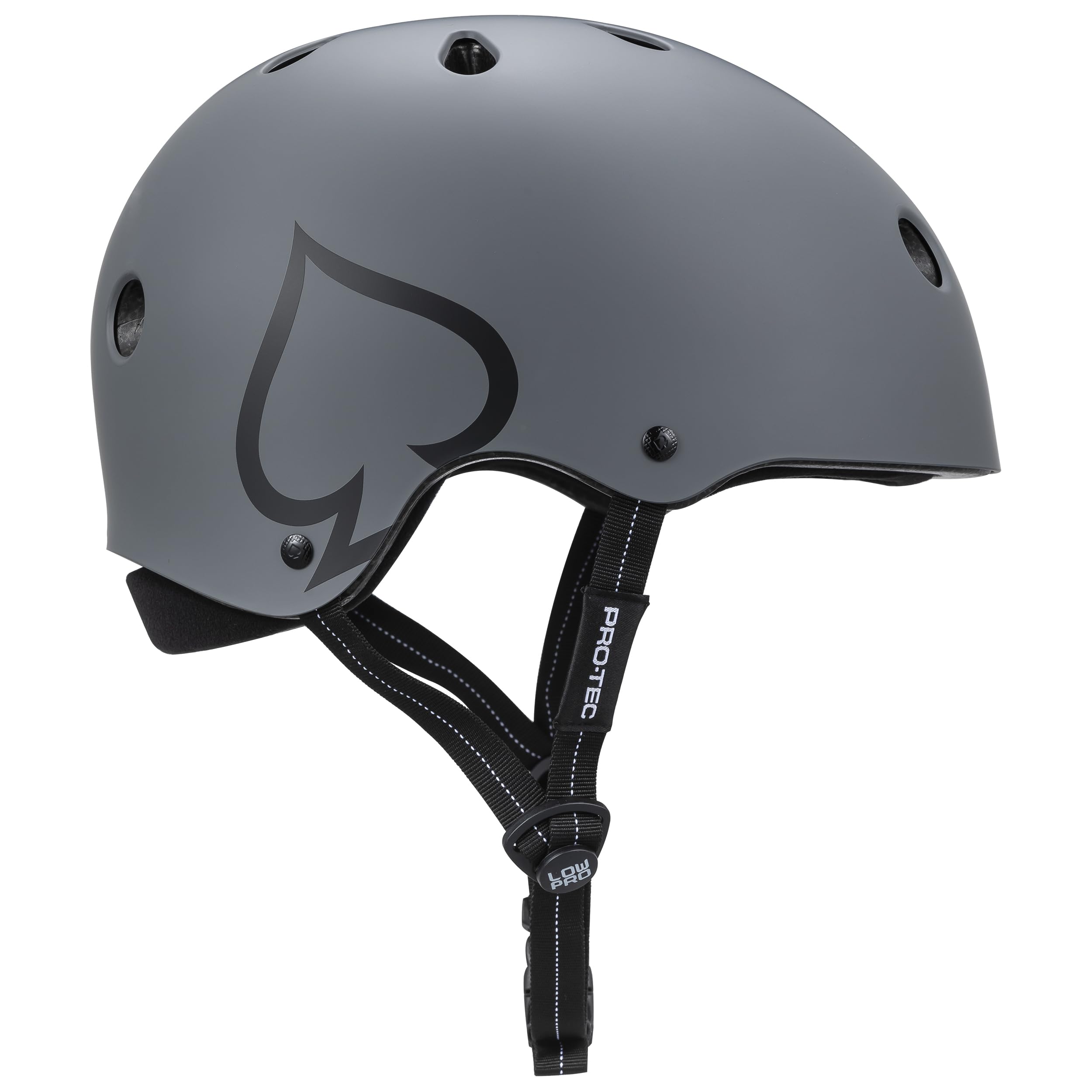 Pro-Tec Low Pro Certified - Casco de monopatín, Ideal para monopatín, Ciclismo, BMX y Patinaje sobre Ruedas, Talla L XL, Color Gris Mate | Cascos de patinaje y patineta