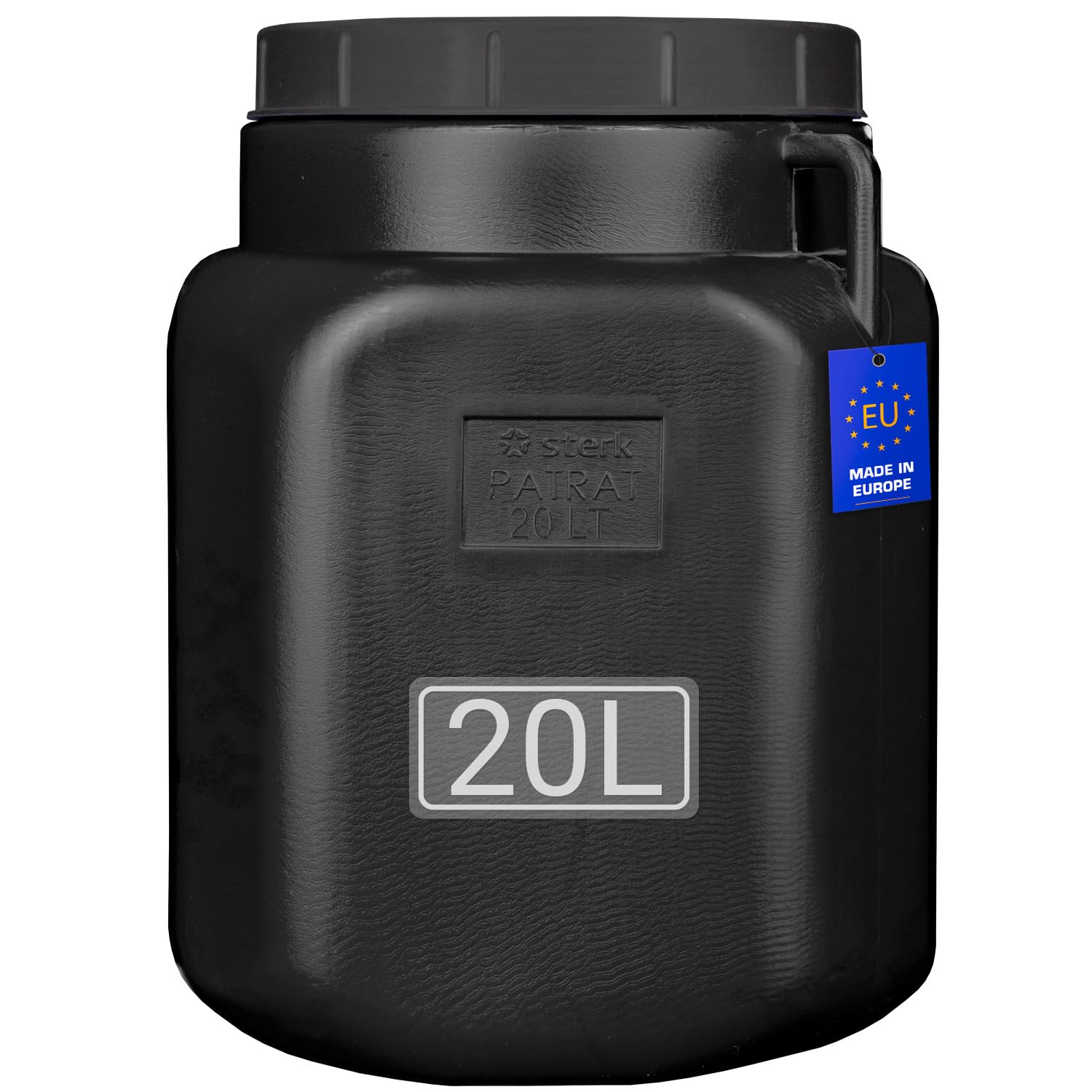 Weithalsfass Futtertonne Hund Gärfass Lebensmittelbehälter mit Deckel Kanister Lebensmittelecht Futter Tonne Pferd Mostfass (Schwarz, 20 Liter)