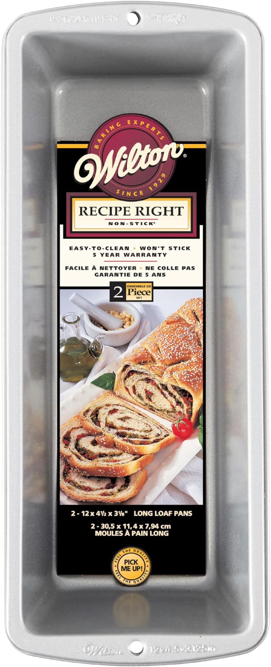 Wilton Non-Stick Loaf Pans, Baking Pans For Oven Non-Stick Steel Loaf Pans With Even Heat Distribution, Bread Baking Supplies 2-Piece Set Baking Pans Sets Nonstick (Gray)