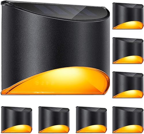 Miniatura 8 de LeiDrail Luces solares de escalón para exteriores, valla, luz cálida, alimentada por el sol, iluminación LED iluminada, impermeable, para casa,