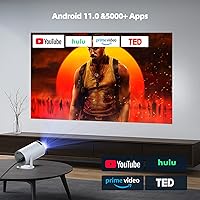 Vista 3 de Proyector con WiFi y Bluetooth, Mini Proyector, Soporte 4K 1080P Proyectores de Películas Inalámbricos Portátiles 220° Giratorio Pantalla de 130