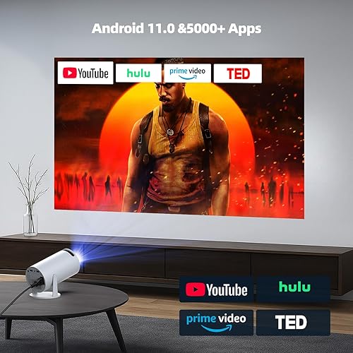 Miniatura 3 de Proyector con WiFi y Bluetooth, mini proyector, soporte 4K 1080P, proyectores de película inalámbricos portátiles, pantalla giratoria de 220,