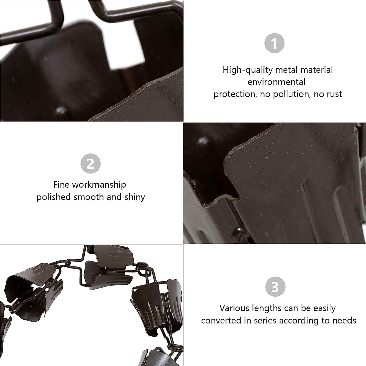 Rain Water Chain Rain Chain 1m Flower Rain Chain for Gutter Downspout Copper Decorative Rain Chain Bell Practical