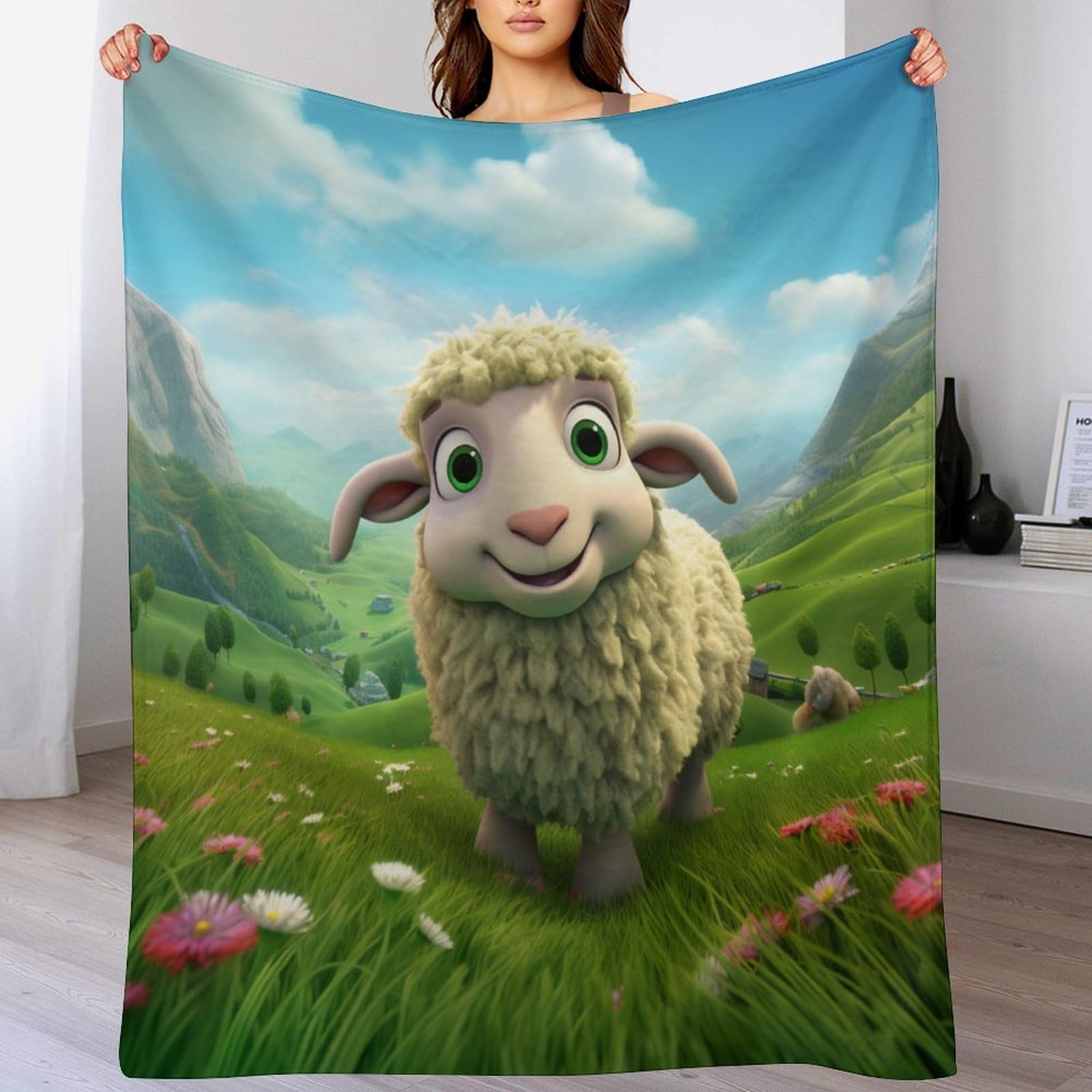 Couverture en mouton 3D haut de gamme, plaid en flannel moelleuse de qualité supérieure