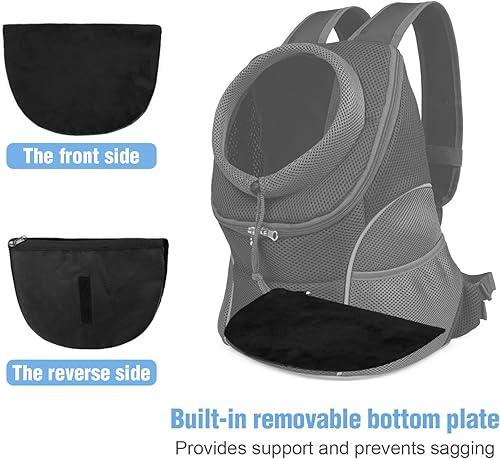 Miniatura 4 de WOYYHO Mochila transportadora para perros y mascotas, bolsillos laterales, mochila para perros, correas ajustables, mochilas para perros y