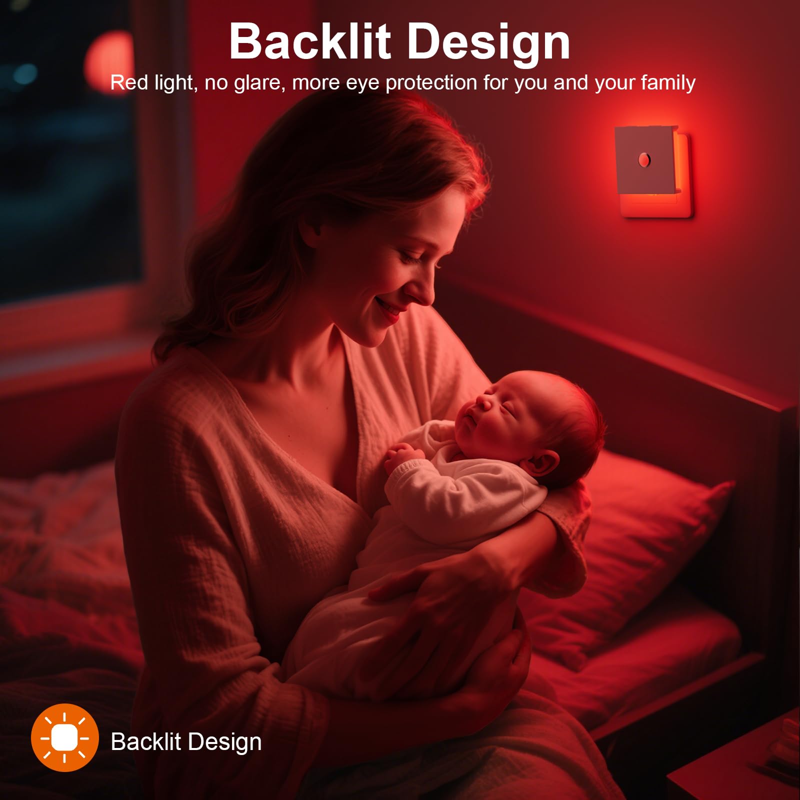 Feliigo Luz Nocturna con Sensor de Movimiento, 2 Piezas Luz Nocturna Infantil Enchufe Regulable con 3 Modos, Brillo Ajustables para Habitación de Niños, Baño, Pasillo, Cocina, Escaleras — view 4
