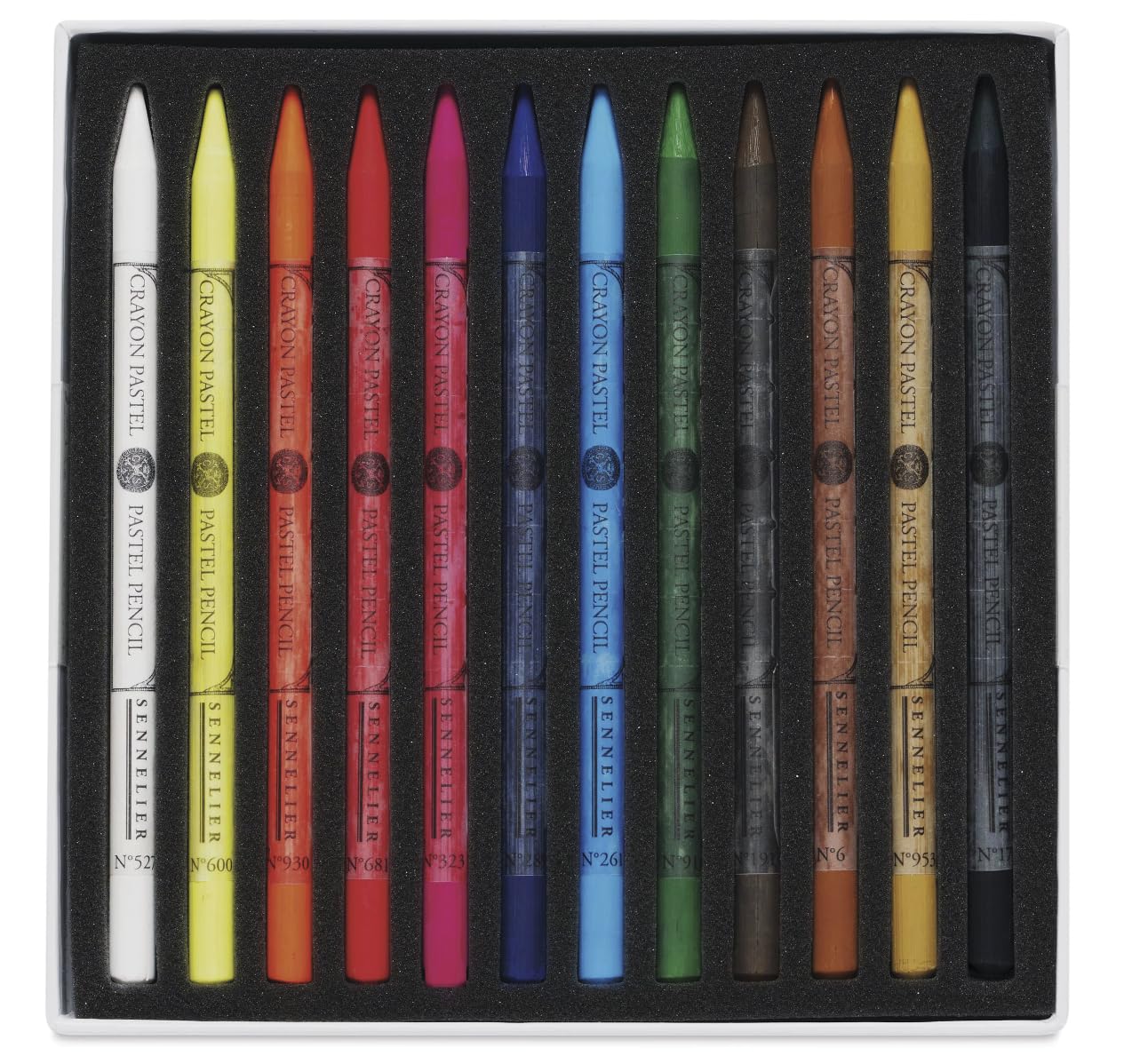 Sennelier Coffret 12 Crayons Pastel Sans Bois + 12 Emplacements Vides – Haute Pigmentation – Dessin, Esquisse & Détails – Pastels Secs Demi-Durs – Beaux-Arts Professionnels