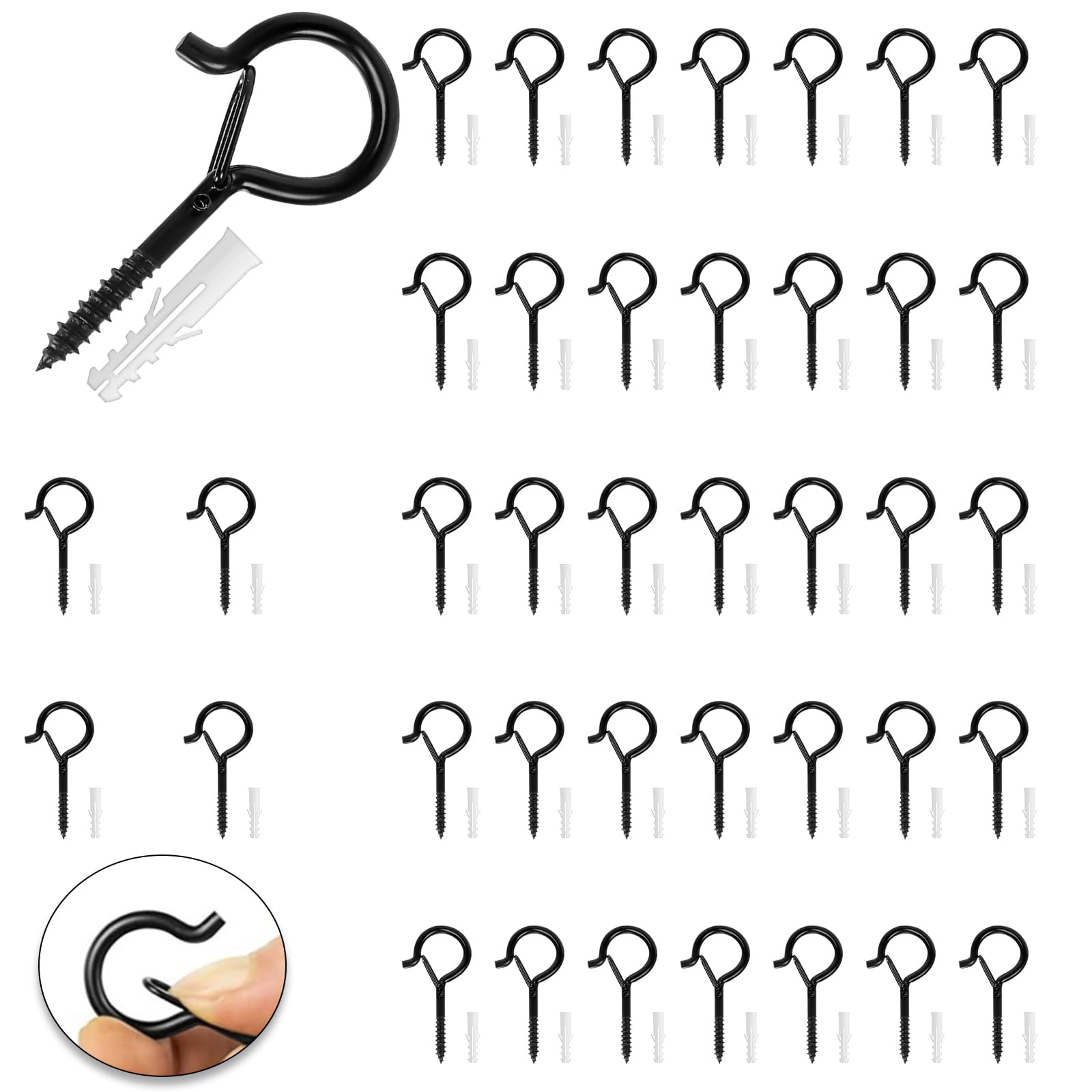 30 Ganci A Soffitto In Metallo - Con Fibbia Di Sicurezza, Per Piante, Lampade, Cornici - Foto 4