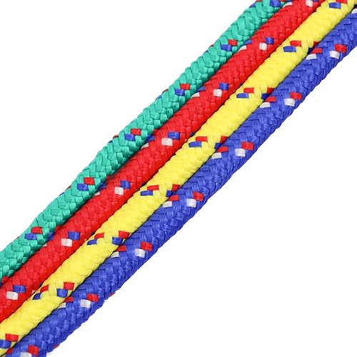 Miniatura 5 de RealPlus Paquete de 4 cuerdas de polipropileno trenzado de diamante, 38 pulgadas x 400 pies, cuerda de polietileno multiuso de alta resistencia y