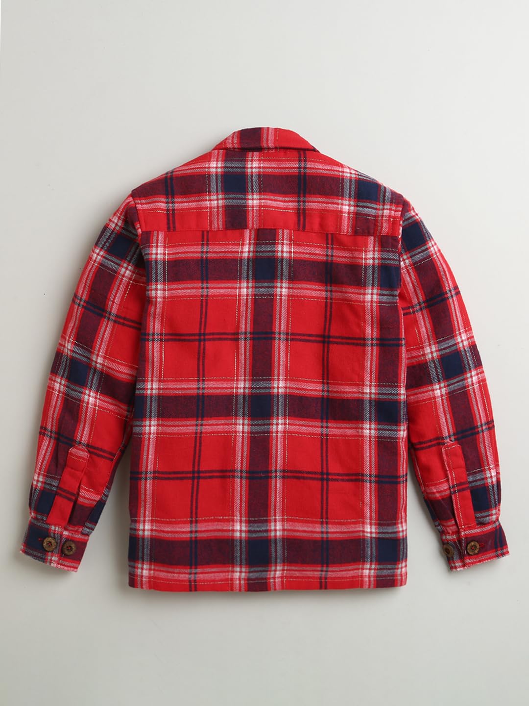 ZIP ZAP ZOOP Red Black Big Checks Collar Neck Full Sleeve Cotton Boys Shirt (0-6 Month) - Image 2 thumbnail