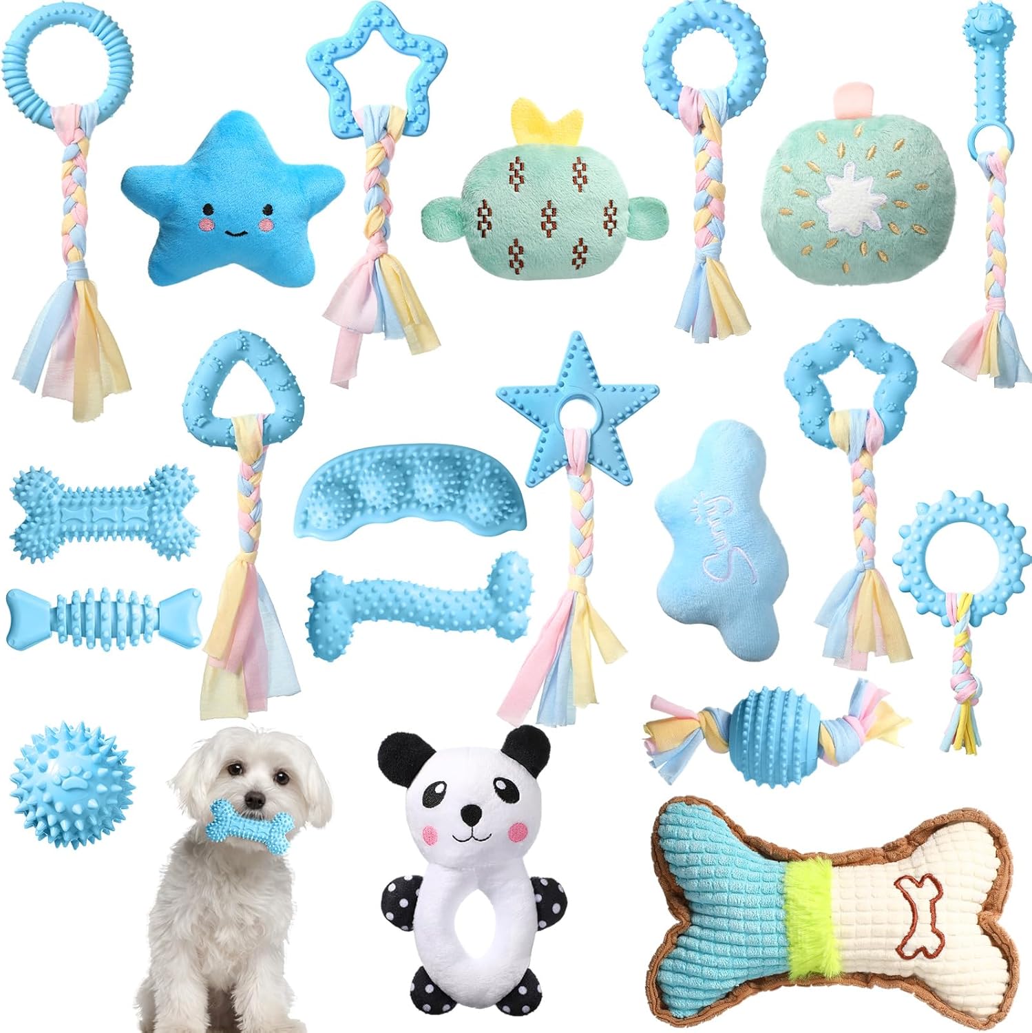 Pet Supplies Outus 20 Pcs Puppy Chew Toys for Teething Small Dog
