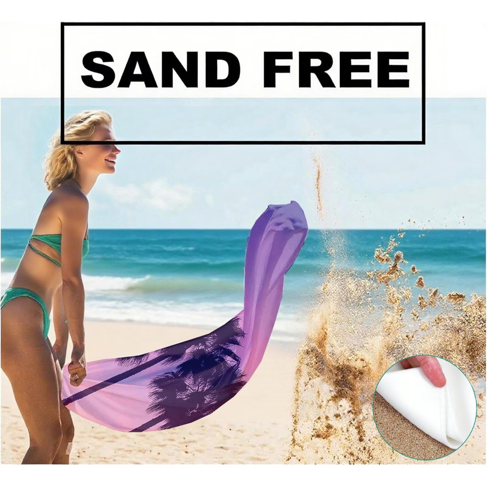 Serviette de Plage XXL 80x160 cm,Arbre Serviette Plage Microfibre avec Séchage Rapide, Anti-Sable, Absorbante Fonction Design pour Vacances Piscine Pique-Nique Voyages Yoga, Cadeau Femme Q-773