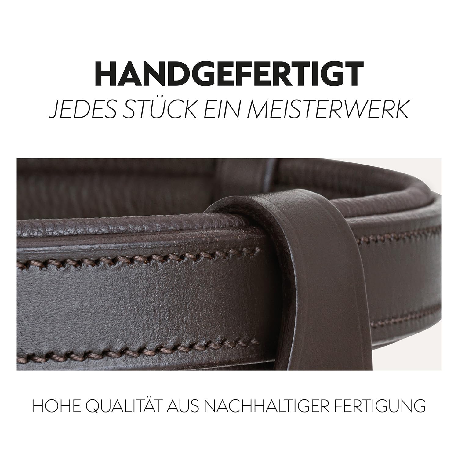 SUNRIDE Brida combinada Inglesa para Caballos (Berlín) – con riendas – Cuero auténtico Suave – Acolchado Extra – anatómica, Ajustable – Click&Ride – Hecha a Mano – Inoxidable(COB, marrón)