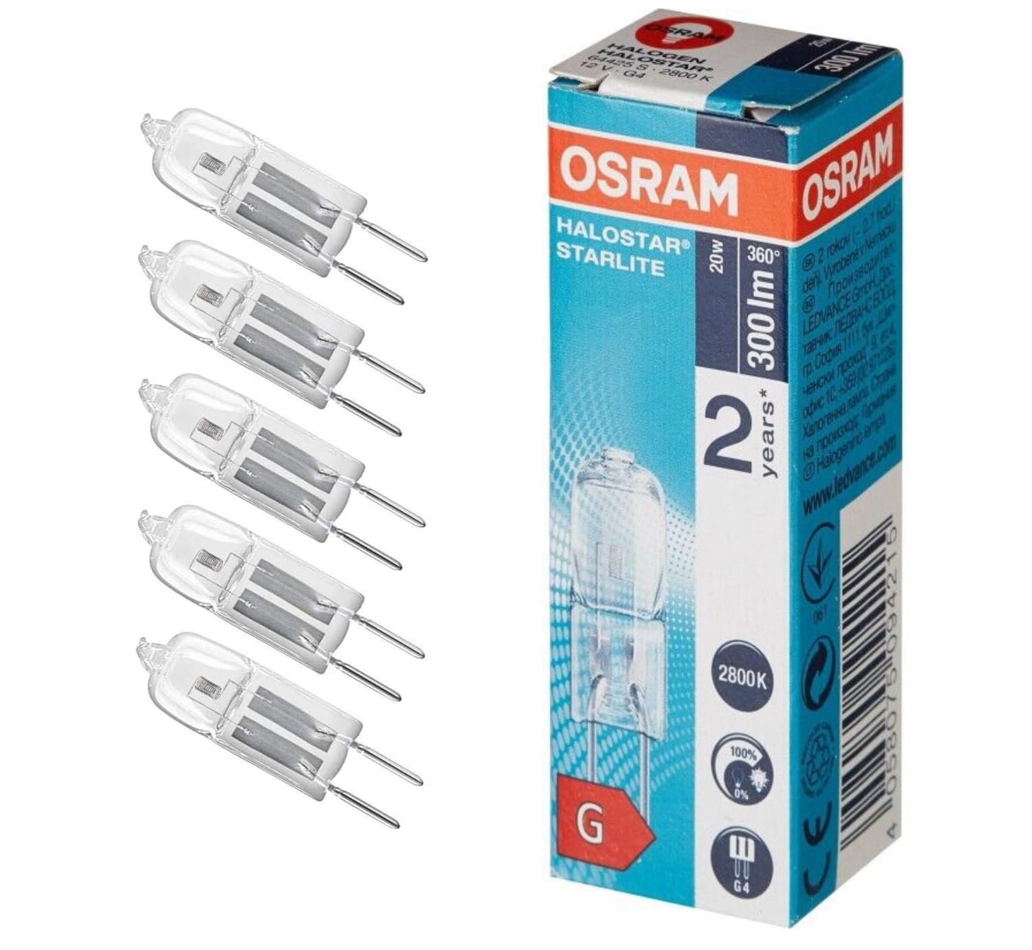 OSRAM HALOSTAR STARLITE 20W 20個セット Osram Halostar Starlite 64425 S 20 Watt 12 Volt G4 Warm White 2800