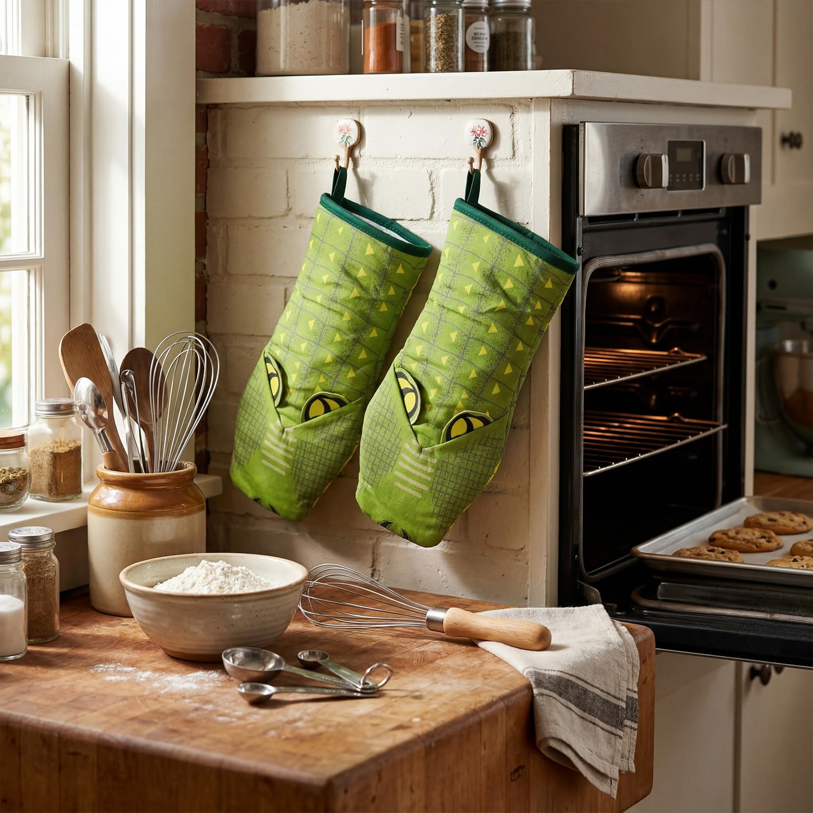Zhehao 2 manoplas de horno de cocodrilo 3D para cocina, decoración para el hogar, regalos divertidos
