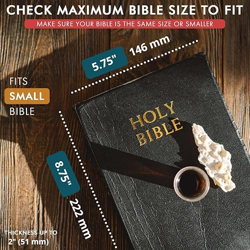Miniatura 10 de Elizo Funda de cuero para la Biblia para hombres y mujeres, funda de libro grande con cremallera, bolsa de transporte para la Biblia de iglesia,