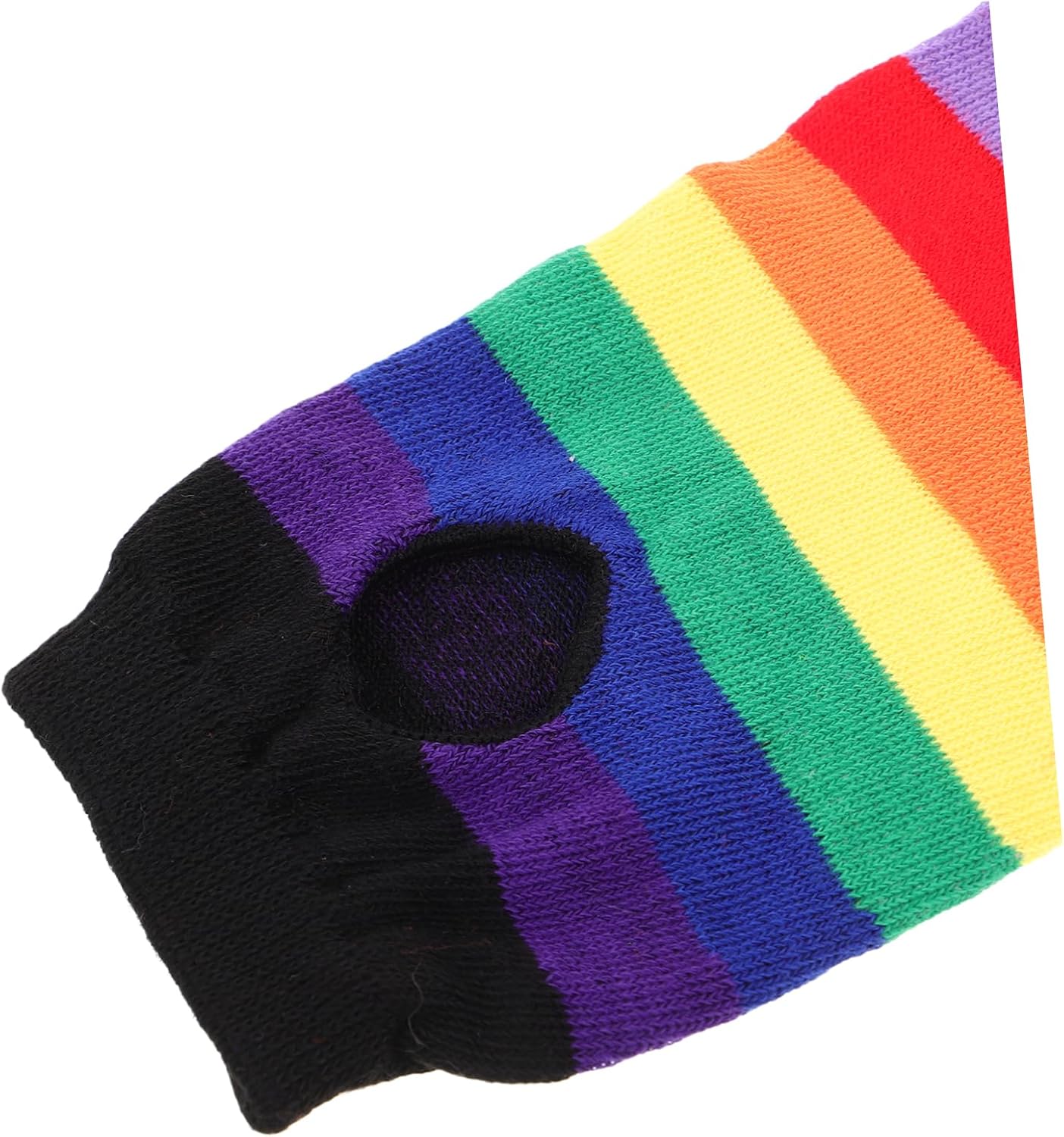 Beavorty 1pair Striped Fingerless Gloves Hand Knitted Arm Warmers for Holiday Parties Gay Pride Accessories and Costume Events Stylish Rainbow Design for Wear