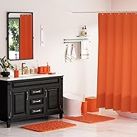 Vista 2 de Bathroom Accessories Set - 25PC Bathroom Sets with Shower Curtain and Rugs, Orange Bathroom Accessories with Trash Can, Soap Dispenser, Soap Dish &