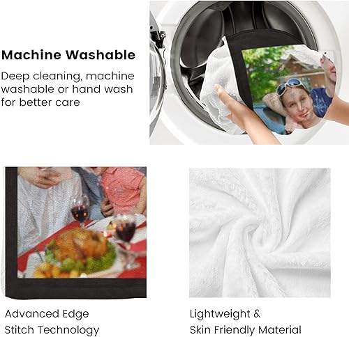 Miniatura 5 de Ziloup Manta de franela personalizada con fotos y texto, regalos de cumpleaños para mejor amigo, regalos para novio, perfecta para madre, padre,