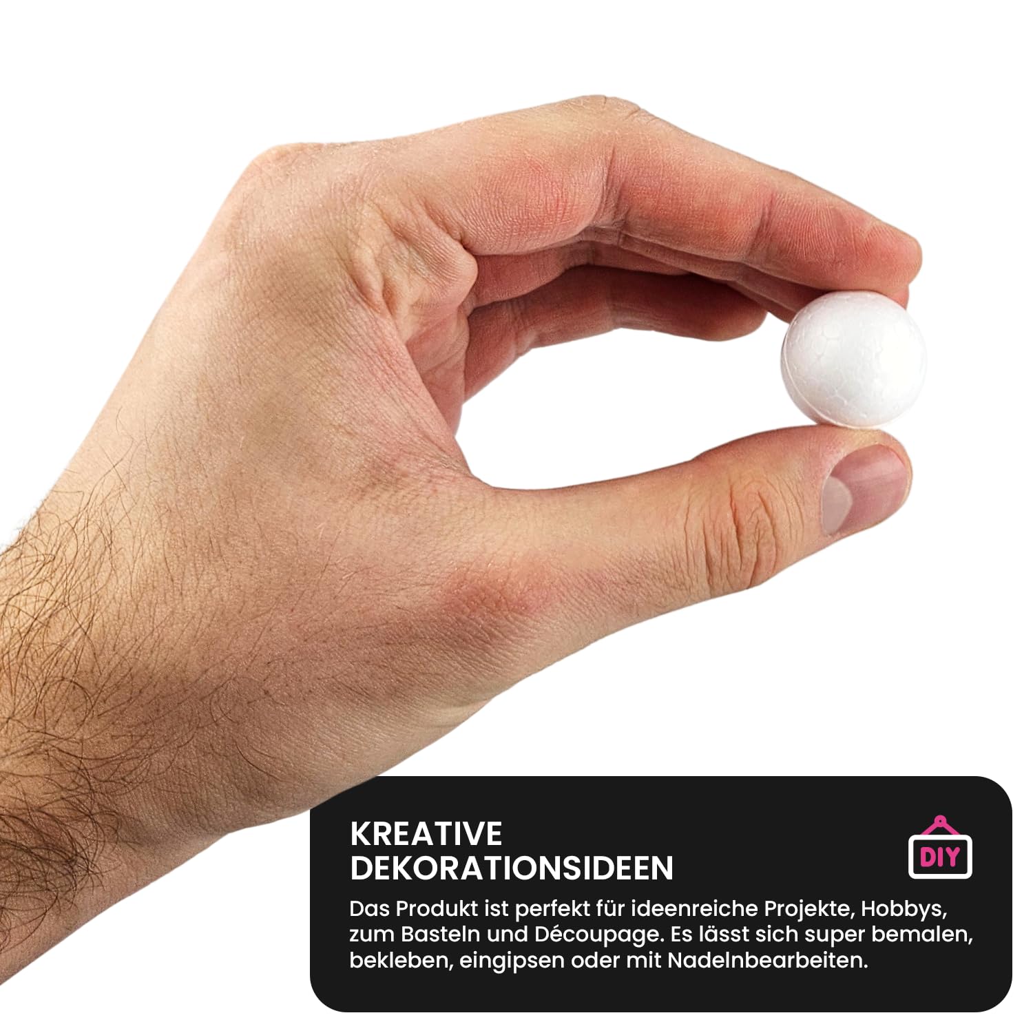 Netuno 48 Bolas de poliestireno 25mm Bolas Manualidades 2,5cm DIY decoración navideña Bolas Espuma Blanca Bolas para artesanía Bolas de poliestireno Bolas Navidad Espuma Poliestireno expandido